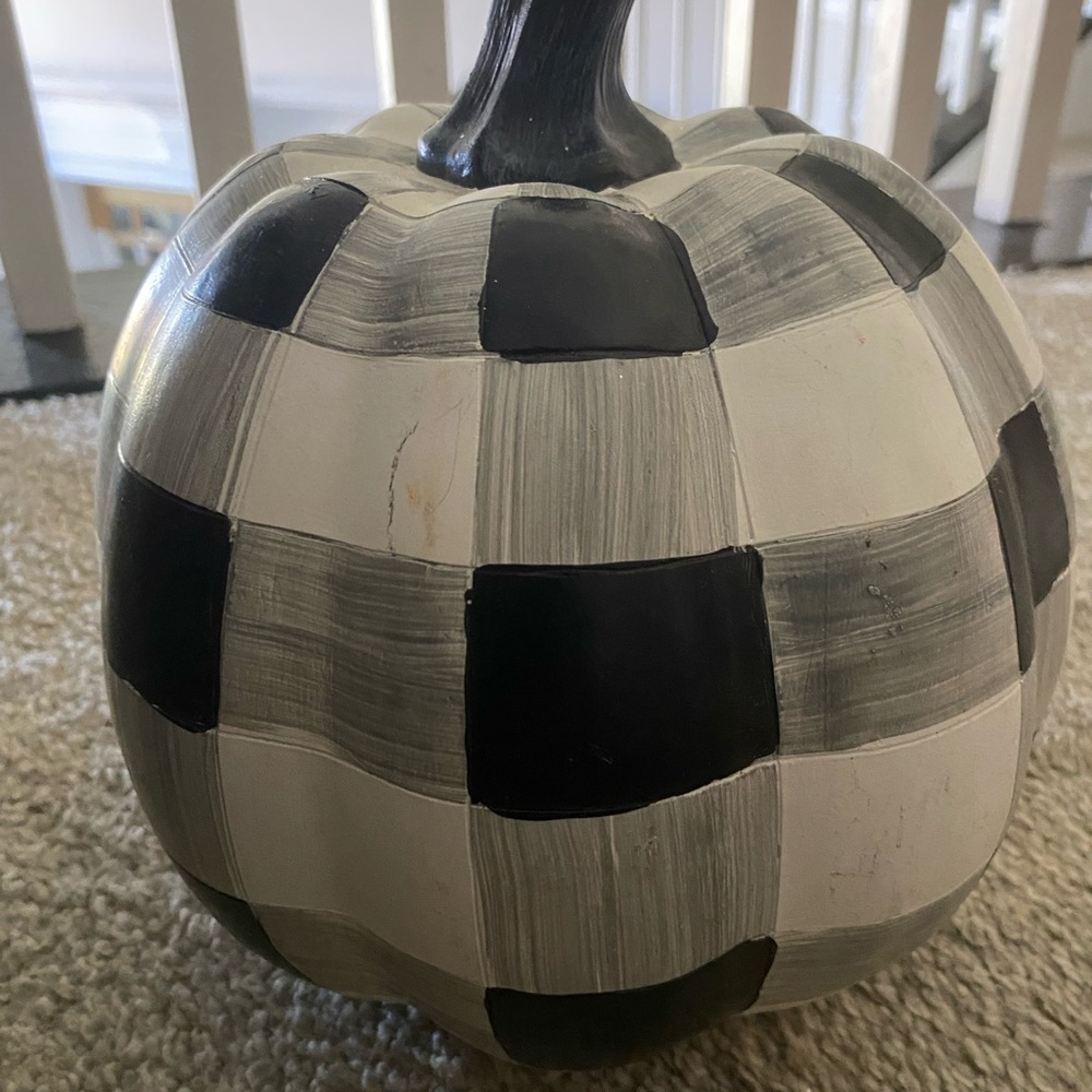 Black and White Buffalo Plaid pumpkin